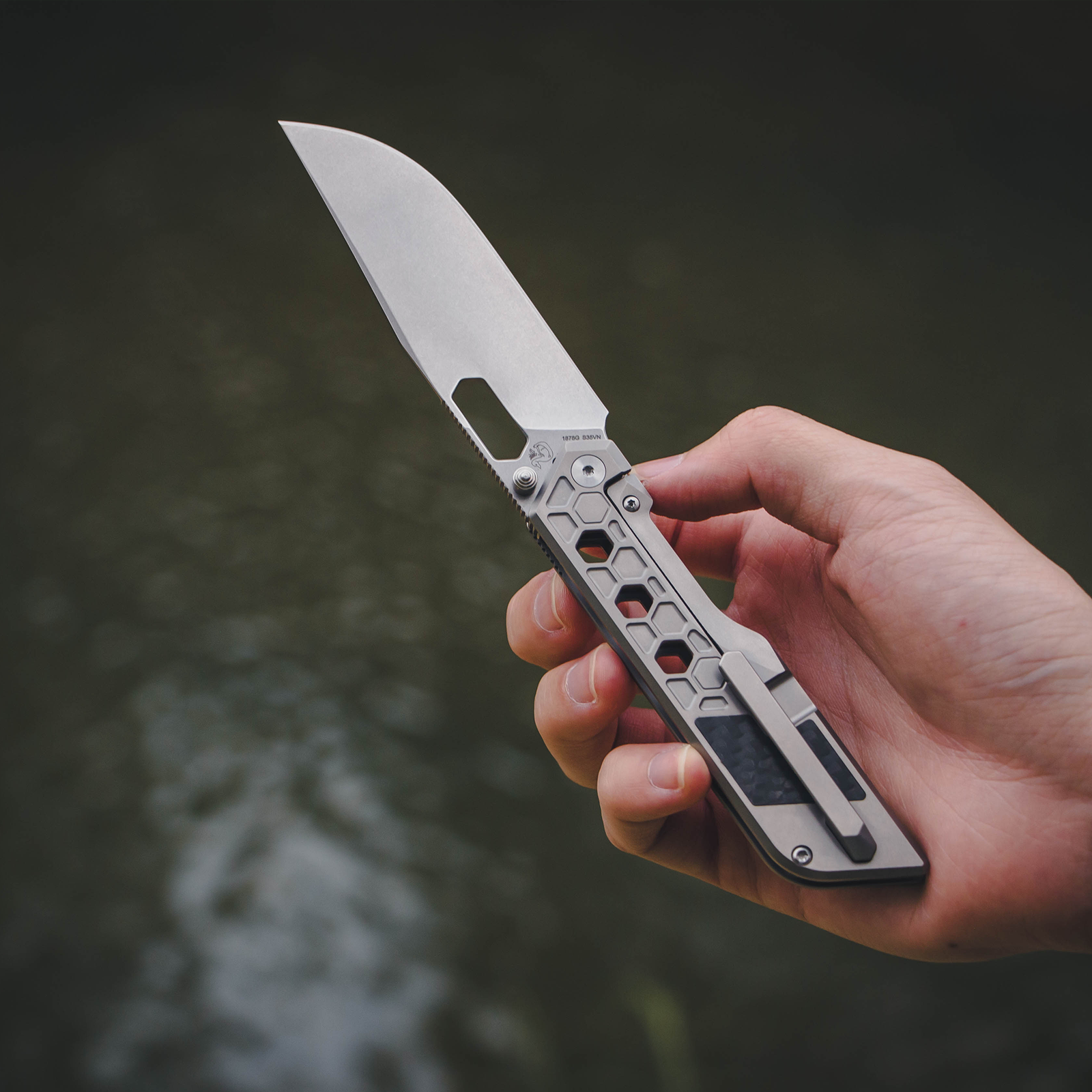 ArtisanCutlery Beest ATZ-1878G S35VN Blade Titanium Handle Folding Knives Grey