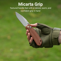 CJRB Mega Maximal Thumb Stud & Crossbar Lock Knife Brown Micarta Handle(3.43'' AR-RPM9 Steel Stone Wash Blade) J1954L-BN