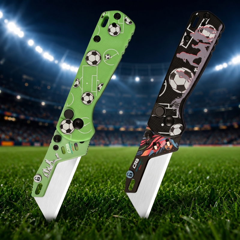 CJRB Boxer J1967 G10 Handle Folding Utility Knife, with 10 Extra Blades, Soccer Field Green Edition (Exclusive) J1967-GWC