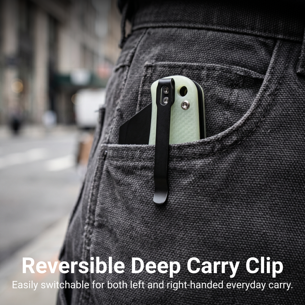 CJRB Crag Liner Lock & Flipper G10(Glow In the Dark) Handle (3.43'' AR-RPM9 Black PVD Coating Blade) J1904-BGD