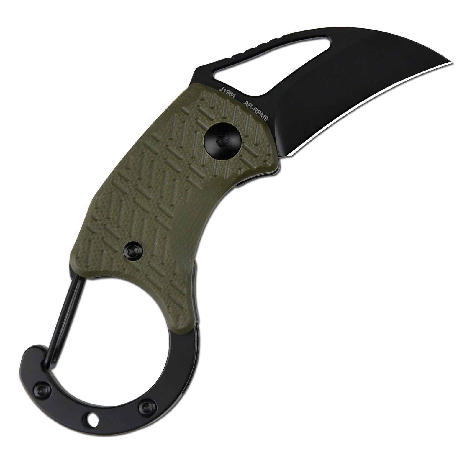 CJRB Anansi J1964 AR-RPM9 Steel Blade G10 Handle Folding Knives Green G10 Handle/Black PVD Finish
