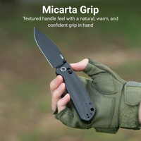 CJRB Mega Maximal Thumb Stud & Crossbar Lock Knife Black Micarta Handle(3.43'' AR-RPM9 Steel Black PVD Coating Blade) J1954L-BBK
