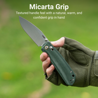 CJRB Mega Maximal Thumb Stud & Crossbar Lock Knife Green Micarta Handle(3.43'' AR-RPM9 Steel Stone Wash Blade) J1954L-MGN