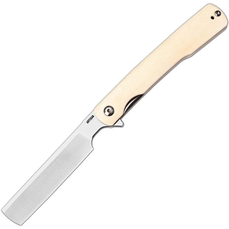 ArtisanCutlery Orthodox V2 Flipper & Liner Lock Knife Bovine Bone Handle (3.54'' Sand Polish CPM S45VN Blade) 1883G-BB