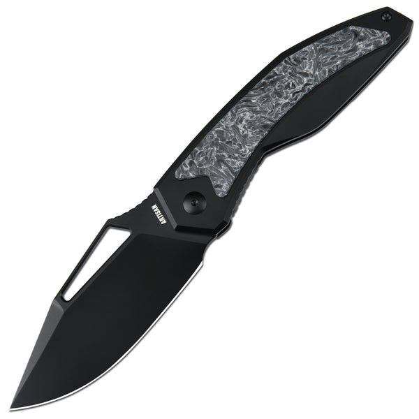 ArtisanCutlery Fragarach ATZ-1879G S90V Blade Titanium Handle Folding Knives Black PVD Coating + Dark Matter Polar