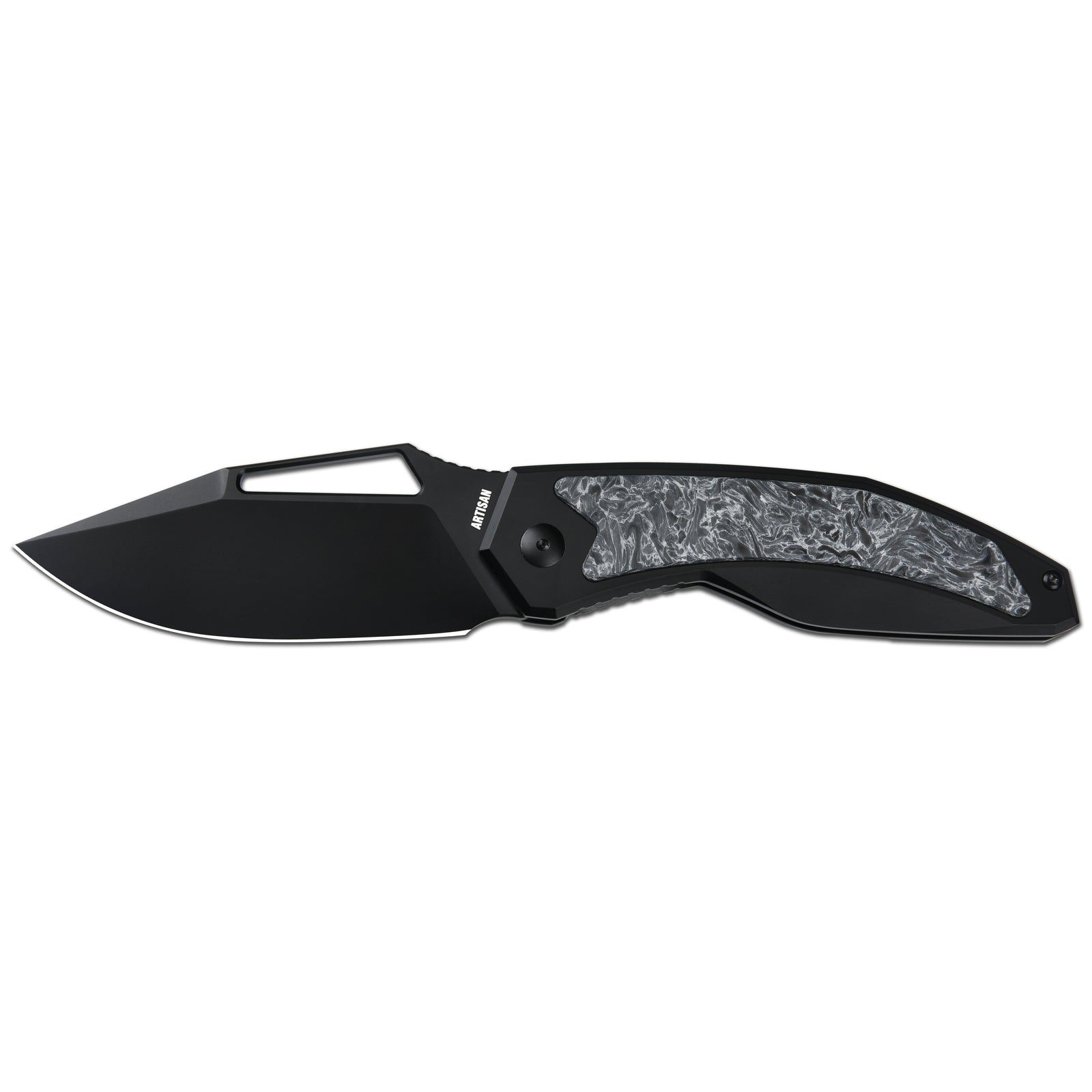 ArtisanCutlery Fragarach ATZ-1879G S90V Blade Titanium Handle Folding Knives Black PVD Coating + Dark Matter Polar