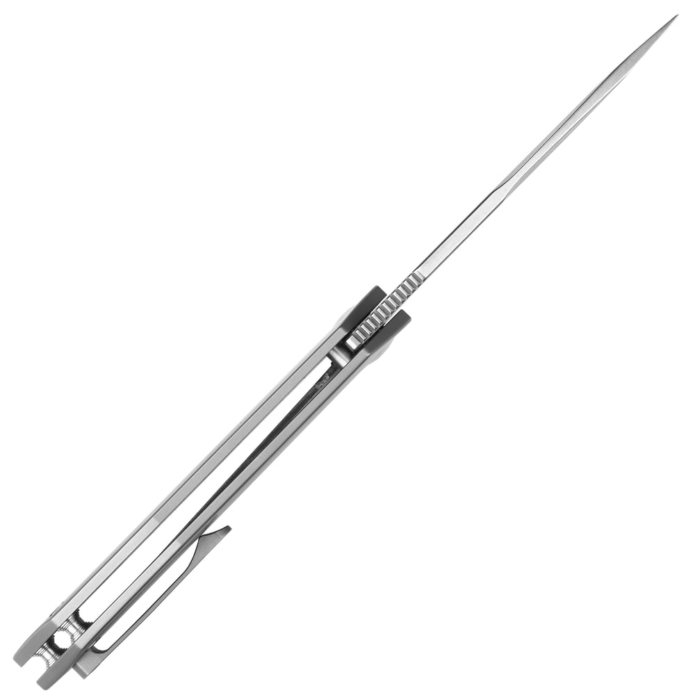 Artisan Cutlery Keras Liner Lock Front Flipper Knife Titanium Handle (3.31'' Stone Wash S35VN Blade) 1880G-GY