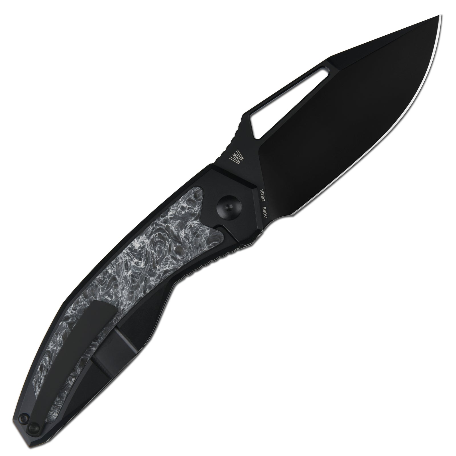 ArtisanCutlery Fragarach ATZ-1879G S90V Blade Titanium Handle Folding Knives Black PVD Coating + Dark Matter Polar
