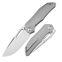 Artisan Cutlery Keras Liner Lock Front Flipper Knife Titanium Handle (3.31'' Stone Wash S35VN Blade) 1880G-GY