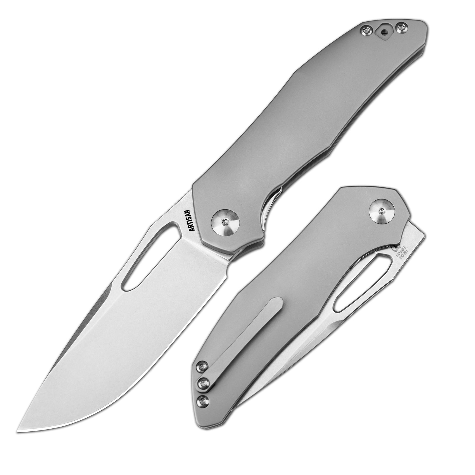 Artisan Cutlery Keras ATZ-1880G S35VN Blade Titanium Handle Folding Knives