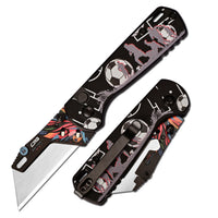 CJRB Boxer J1967 G10 Handle Folding Utility Knife, with 10 Extra Blades, Match Night Black Edition (Exclusive) J1967-BWC