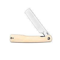 ArtisanCutlery Orthodox V2 Flipper & Liner Lock Knife Bovine Bone Handle (3.54'' Sand Polish CPM S45VN Blade) 1883G-BB
