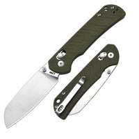 CJRB Lyrid J1953 AR-RPM9 Steel Blade G10 Handle Folding Knives - Stone Wash/Green G10 (J1953-GN)