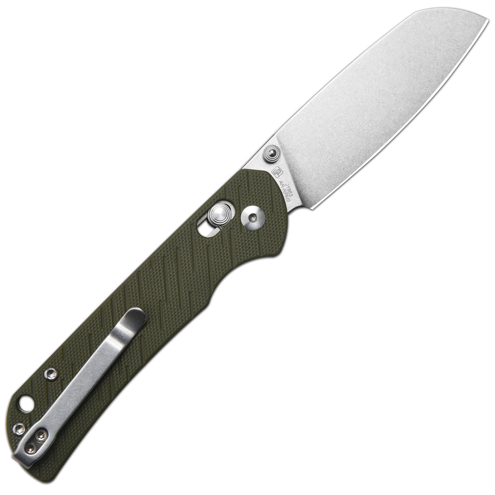 CJRB Lyrid J1953 AR-RPM9 Steel Blade G10 Handle Folding Knives - Stone Wash/Green G10 (J1953-GN)