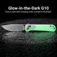 CJRB Bolt Recoil Lock V2 & Thumb Stud G10(Glow In the Dark) Handle (3.25'' Stone Wash AR-RPM9 Blade) J1960-GD