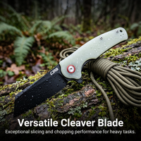 CJRB Crag Liner Lock & Flipper G10(Glow In the Dark) Handle (3.43'' AR-RPM9 Black PVD Coating Blade) J1904-BGD