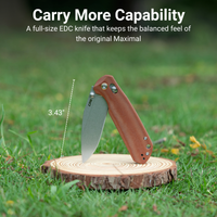 CJRB Mega Maximal Thumb Stud & Crossbar Lock Knife Brown Micarta Handle(3.43'' AR-RPM9 Steel Stone Wash Blade) J1954L-BN