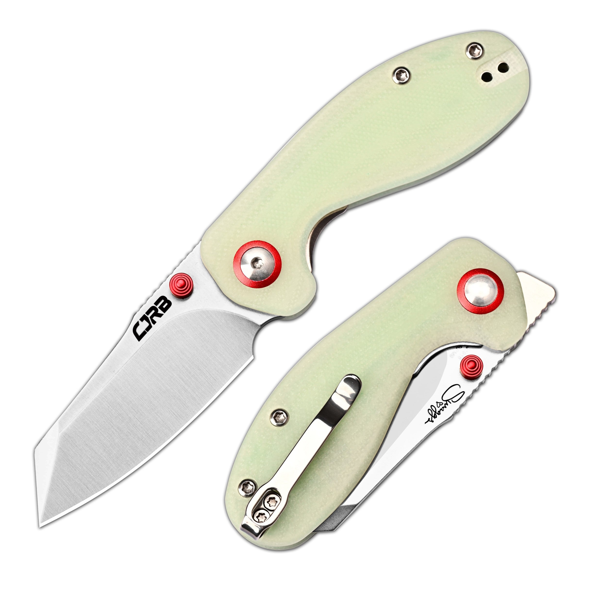 CJRB Maileah Front Flipper & Liner Lock G10(Glow In the D