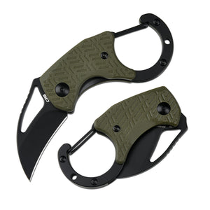 CJRB Anansi J1964 AR-RPM9 Steel Blade G10 Handle Folding Knives Green G10 Handle/Black PVD Finish