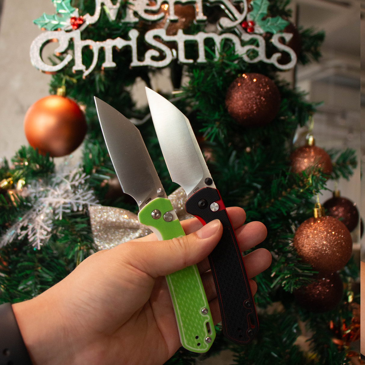 CJRB Pyrite-Light J1945 AR-RPM9 Steel G10 Handle Folding Knives (Christmas Exclusive)