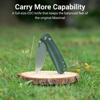 CJRB Mega Maximal Thumb Stud & Crossbar Lock Knife Green Micarta Handle(3.43'' AR-RPM9 Steel Stone Wash Blade) J1954L-MGN