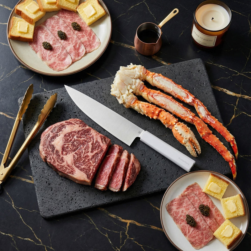 Butterfork Purest 8” Chef's Knife, AR-RPM9 Stainless Steel, Replaceable ABS Handle, Light Grey