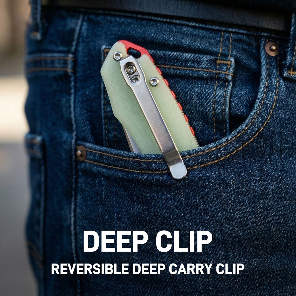 CJRB Gobi Flipper & Liner Lock G10(Glow In the Dark) Handle (3.5'' Stone Wash AR-RPM9 Blade) J1906-GD