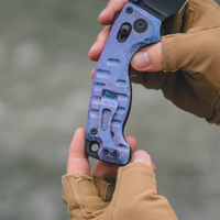 CJRB Doubletap Thumb Stud & Recoil Lock V2 Tatical Knife Crystal Titanium Handle(3.86'' CPM S35VN Steel Black PVD Coating Blade) J1970-CPU