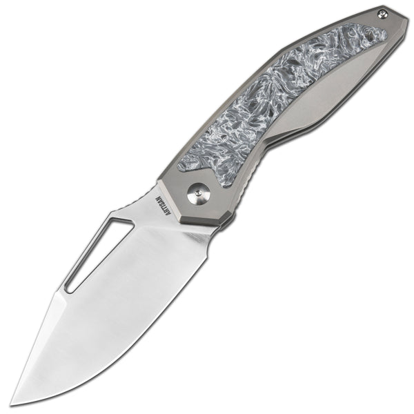 ArtisanCutlery Fragarach ATZ-1879G S90V Blade Titanium Handle Folding Knives Sand Polish + Dark Matter Polar