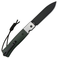 CJRB Glacier Button Lock Knife Smooth Steel + Micarta Handle (3.54'' Black PVD Coating AR-RPM9 Blade) J1961-BMGN