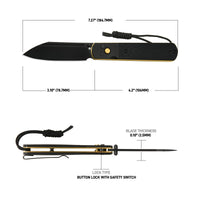 Artisan Cutlery Holm 1875P AR-RPM9 Steel Black Gold G10 Inlay Handle Folding Knives