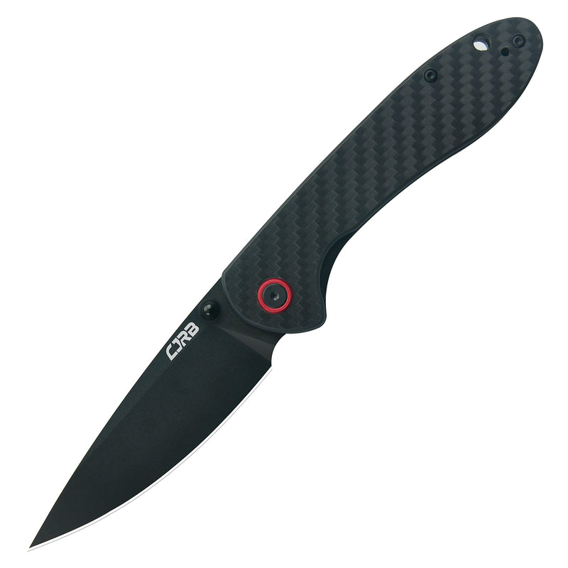 CJRB Feldspar J1912 AR-RPM9 Steel Black PVD Coated Blade Carbon Fiber Handle Folding Knives - Carbon Fiber (J1912-BCF)