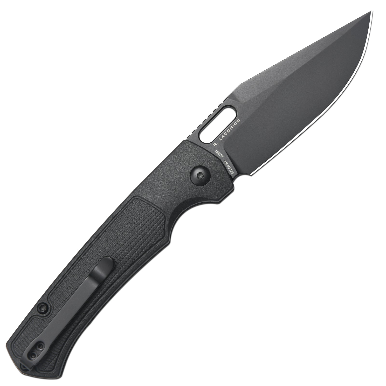 ARTISAN CUTLERY REVEL Button Lock Knife Black FRN Handle (3.54'' Black PVD Coating AR-RPM9 Blade) 1867P-BBK