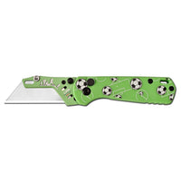 CJRB Boxer J1967 G10 Handle Folding Utility Knife, with 10 Extra Blades, Soccer Field Green Edition (Exclusive) J1967-GWC