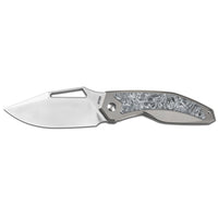 ArtisanCutlery Fragarach Frame Lock Thumb Hole Knife Titanium + Fat Carbon Handle (3.72'' Sand Polish S90V Blade) 1879G-DM