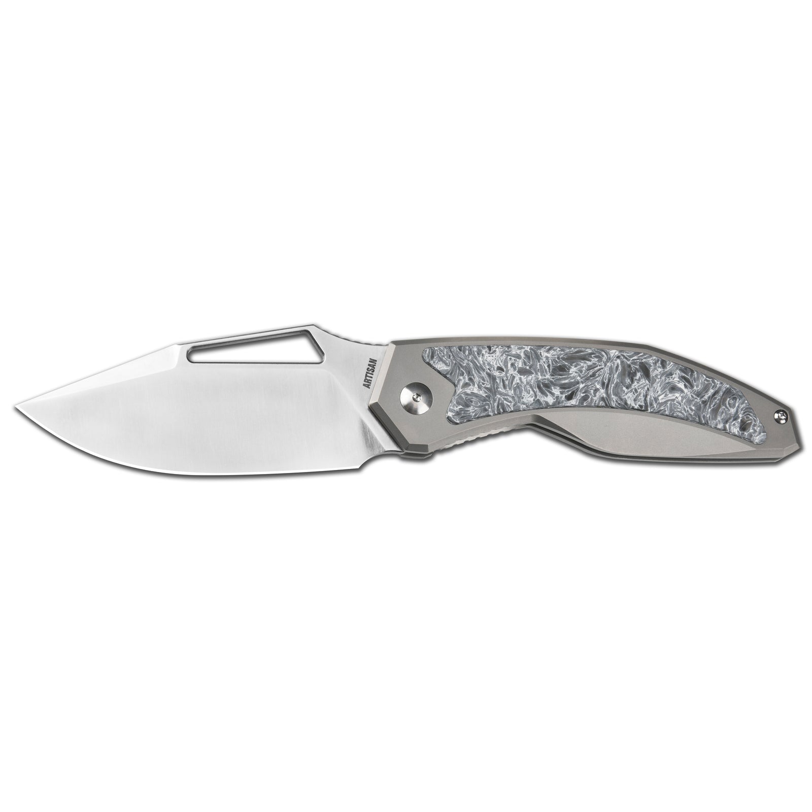 ArtisanCutlery Fragarach ATZ-1879G S90V Blade Titanium Handle Folding Knives Sand Polish + Dark Matter Polar