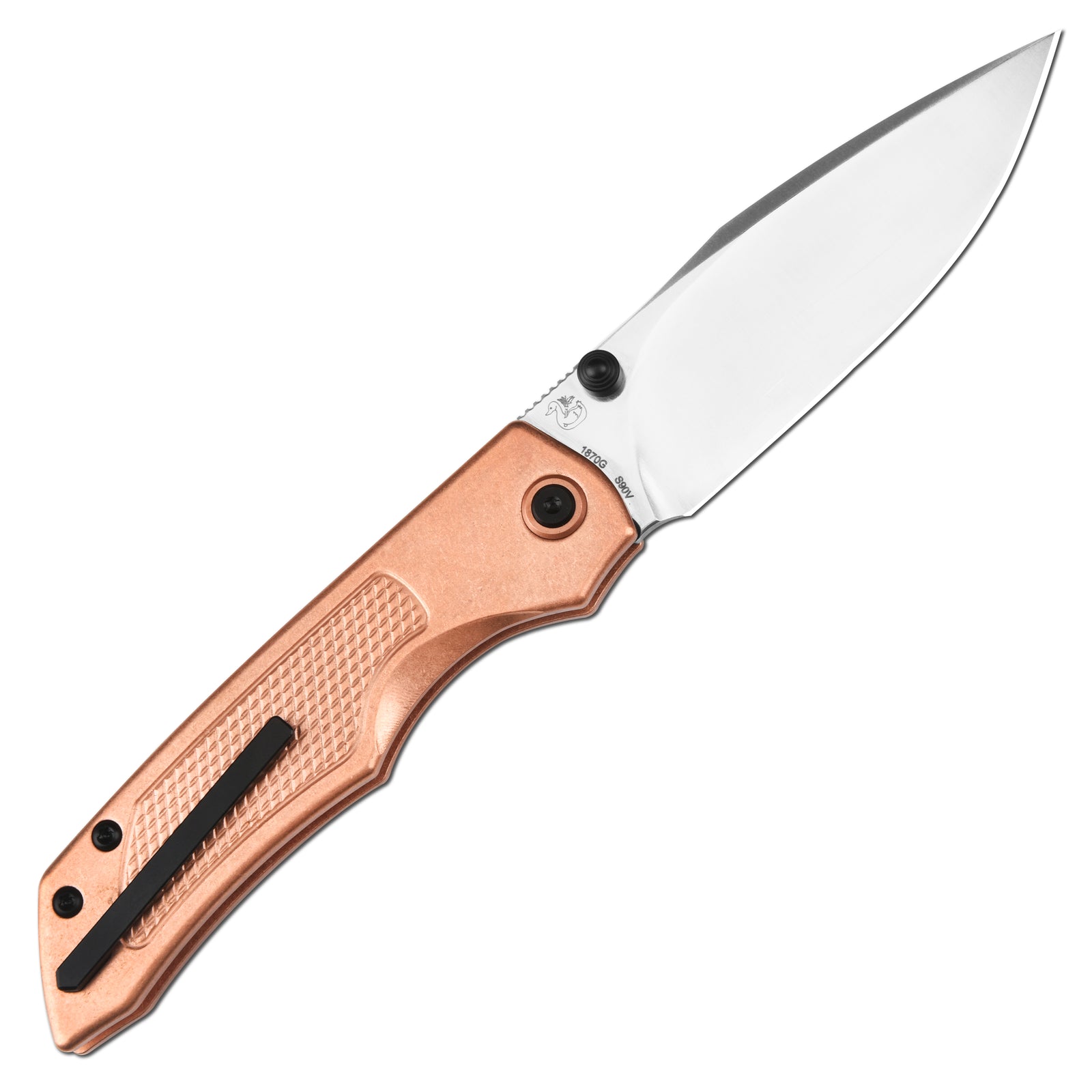 ArtisanCutlery Wizard ATZ-1870G S90V Steel Blade Copper Handle Folding Knives