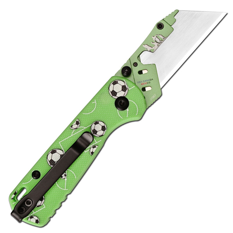 CJRB Boxer J1967 G10 Handle Folding Utility Knife, with 10 Extra Blades, Soccer Field Green Edition (Exclusive) J1967-GWC