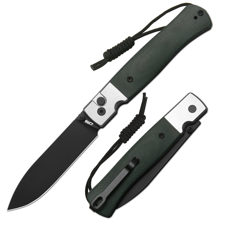 CJRB Glacier J1961 AR-RPM9 Steel Blade Steel and Micarta Handle Folding Knives
