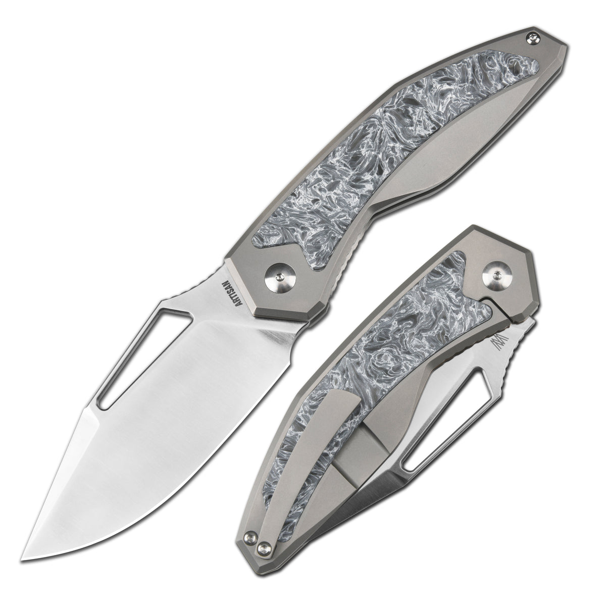 ArtisanCutlery Fragarach ATZ-1879G S90V Blade Titanium Handle Folding Knives