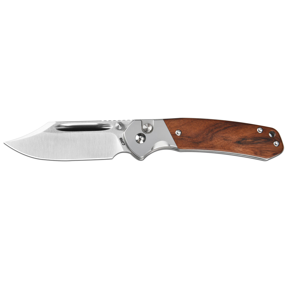 CJRB Bowie Pyrite J1942 AR-RPM9 Steel Blade Sand Polish Wood Handle Folding Knives