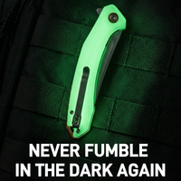 CJRB Gobi Flipper & Liner Lock G10(Glow In the Dark) Handle (3.5'' Stone Wash AR-RPM9 Blade) J1906-GD