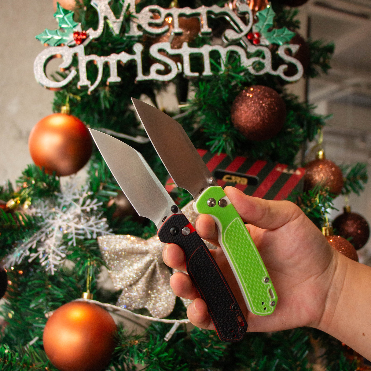 CJRB Pyrite-Light J1945 AR-RPM9 Steel G10 Handle Folding Knives (Christmas Exclusive)