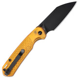 CJRB Pyrite-Light J1945 AR-RPM9 Steel Blade Amber FRN Handle Folding Knives