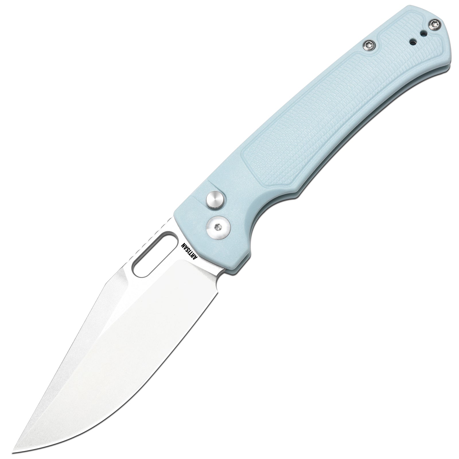 Artisan Cutlery Revel Button Lock Knife Mint Green Frn Handle (3.54'' Stone Wash Ar-rpm9 Blade) 1867p-mg - artisan cutlery
