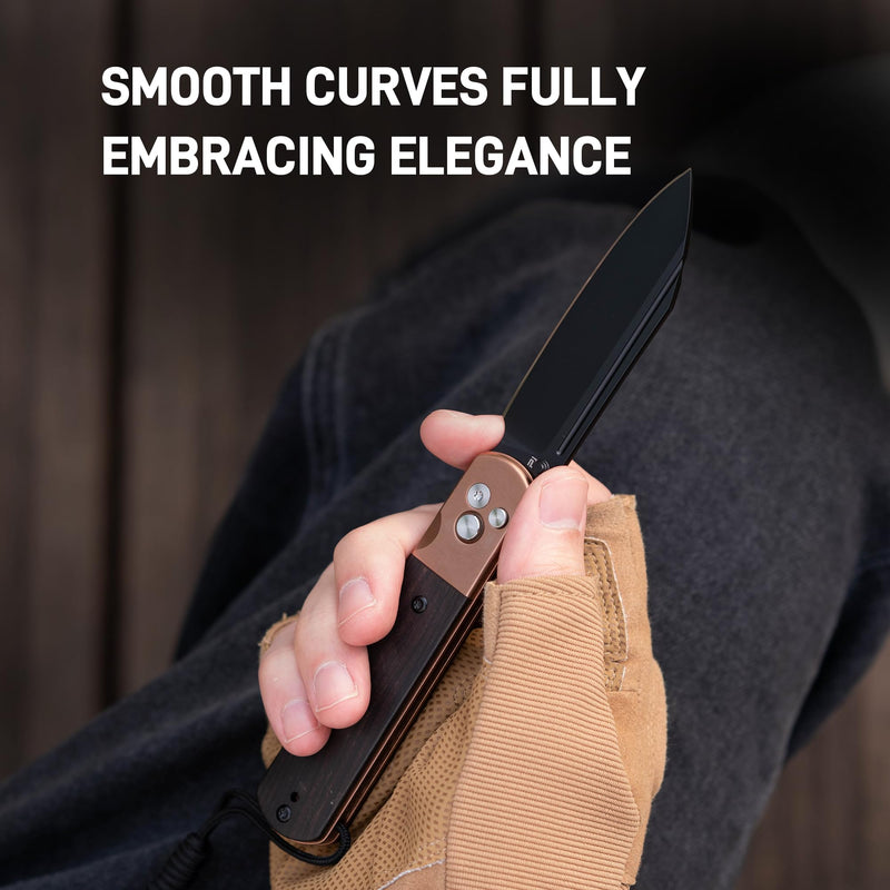 Artisan Cutlery Holm 1875P AR-RPM9 Steel Blade Rose Gold Handle Folding Knives