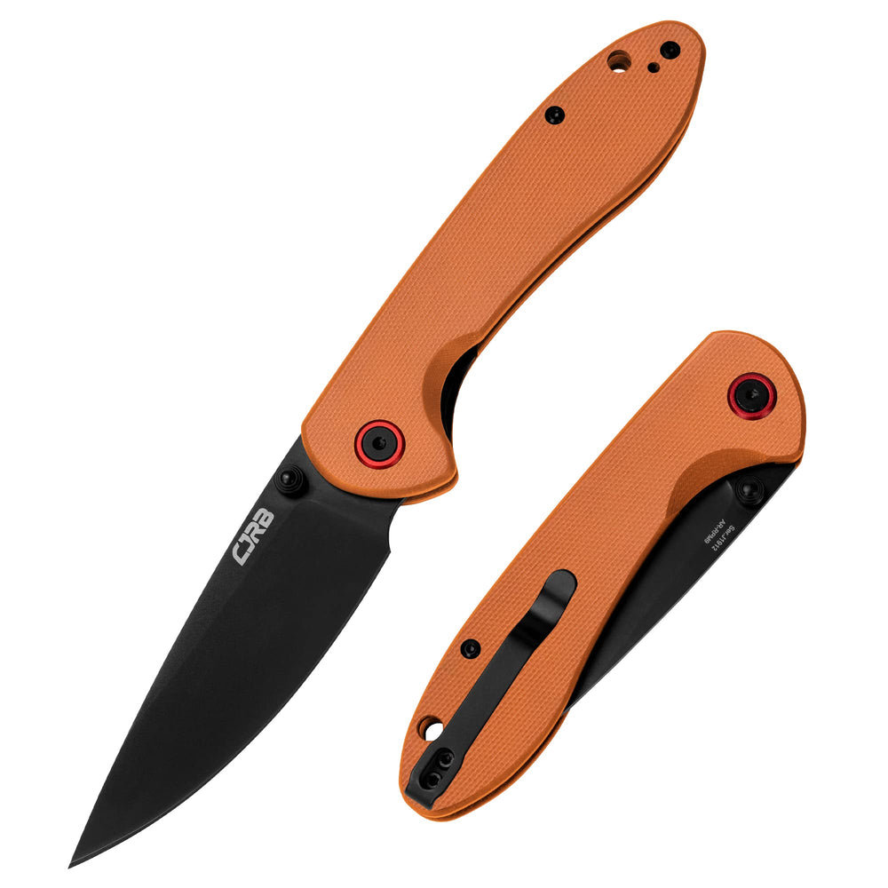 CJRB Feldspar J1912 AR-RPM9 Steel Black PVD Coated Blade G10 Handle Folding Knives - Orange (J1912-BOE)