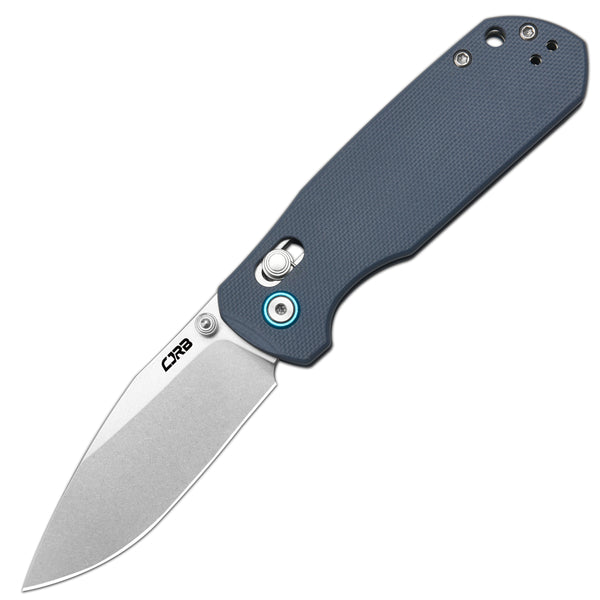 CJRB Maximal Crossbar Lock Knife Blue G10 Handle (2.95'' Stone Wash AR-SFII Blade) J1954-GYF