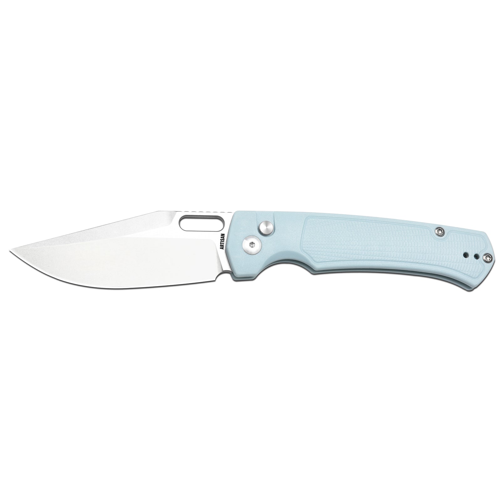 ARTISAN CUTLERY REVEL Button Lock Knife Mint Green FRN Handle (3.54'' Stone wash AR-RPM9 Blade) 1867P-MG
