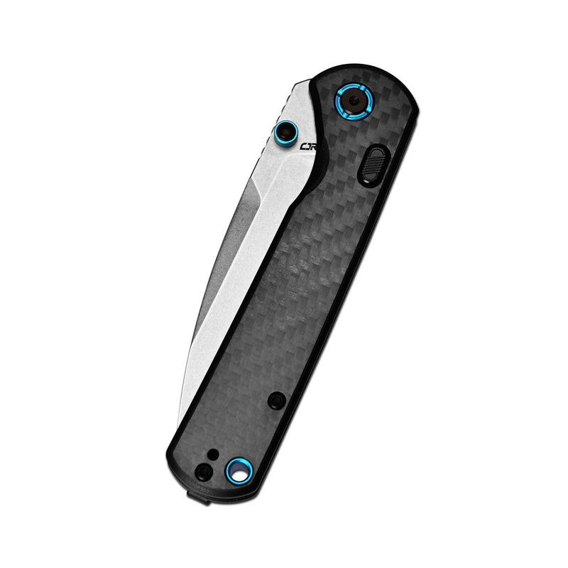 CJRB Latitude Thumb Stud & Top Liner Lock Folding Knife Carbon Fiber Handle (3.47'' Stone Wash CPM S35VN Blade) J1975-CF (Exclusive)